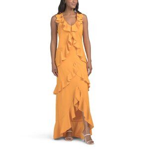 JEWEL BY BADGLEY MISCHKA Marigold Ruffle Tiered Maxi Dress